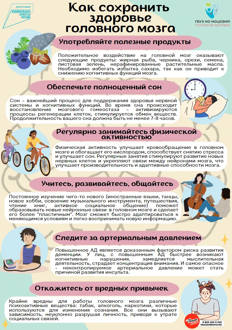 7 правил для сохранения здоровья головного мозга